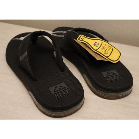 Reef Unisex Men's Sz 7 Women's Sz 8.5 Black Fanning Low Back Slip On Sandals - Picture 3 of 8